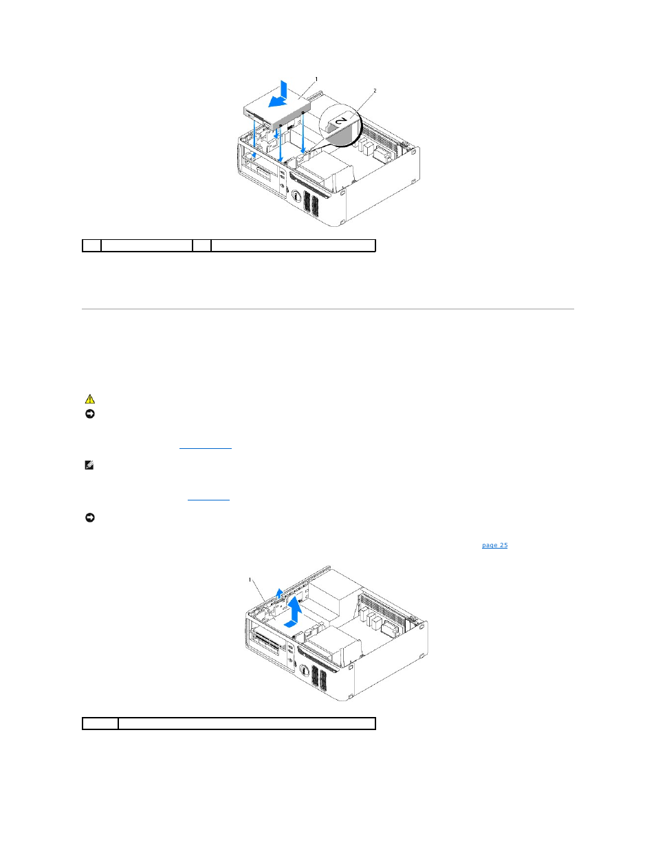 Media card reader, Removing a media card reader | Dell Dimension 3100C User Manual | Page 21 / 46
