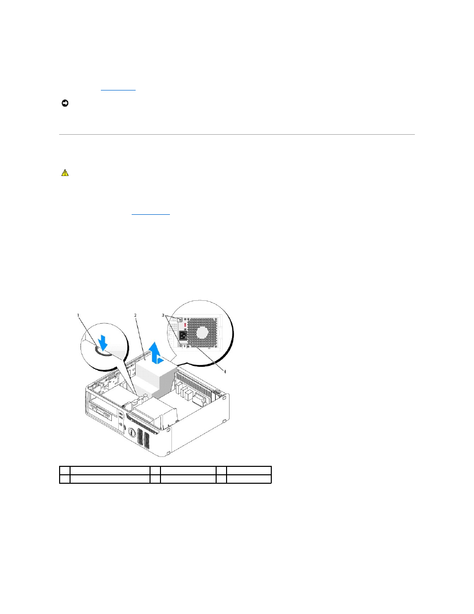 Power supply, Removing the power supply | Dell Dimension 3100C User Manual | Page 28 / 46
