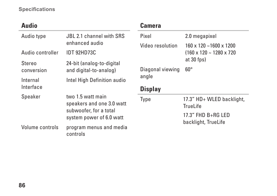 Dell Studio 1749 (Early 2010) User Manual | Page 88 / 102
