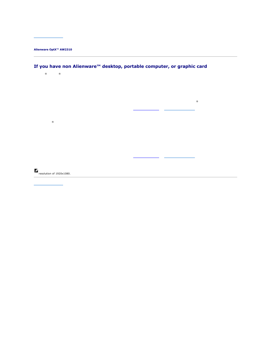 Setting up your monitor | Dell AW2310 Monitor User Manual | Page 14 / 34