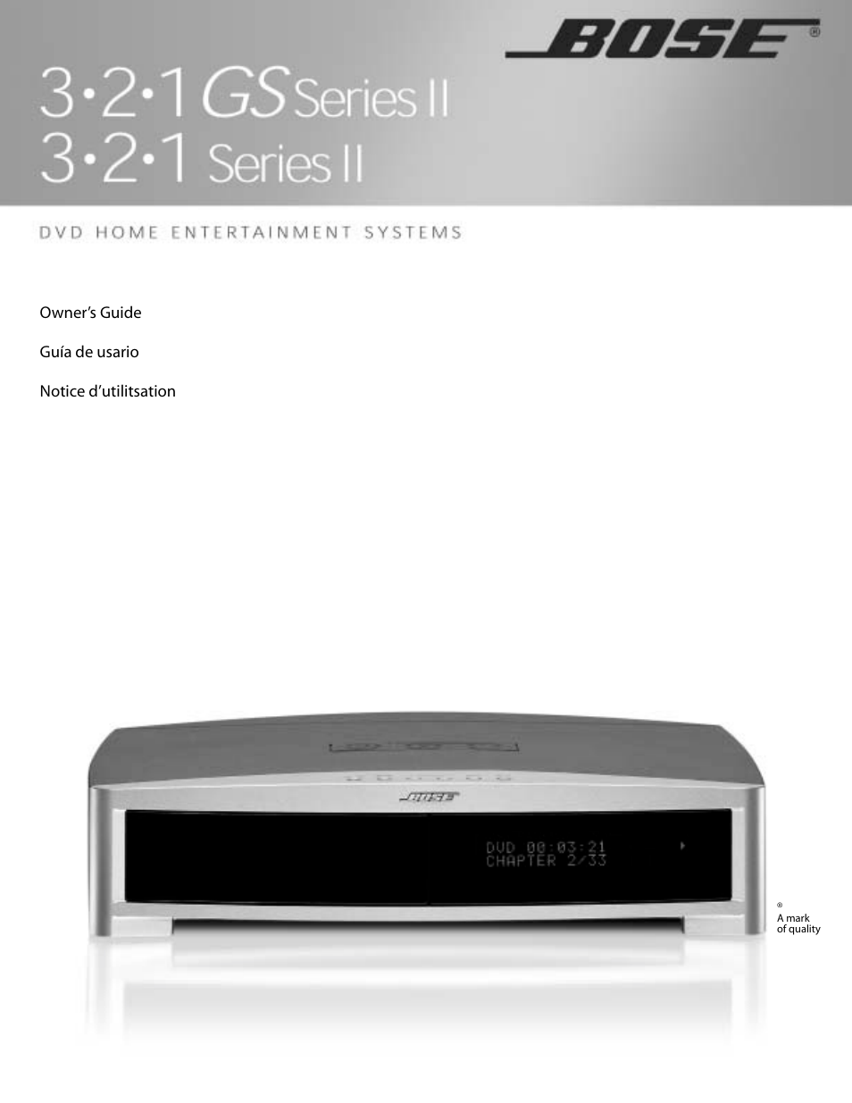 Bose 3.2.1 GS Series II User Manual | 180 pages