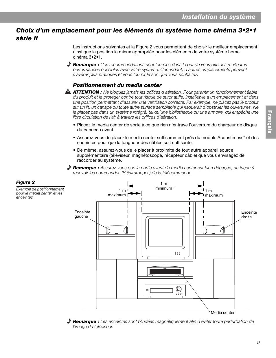 Installation du système | Bose 3.2.1 GS Series II User Manual | Page 121 / 180
