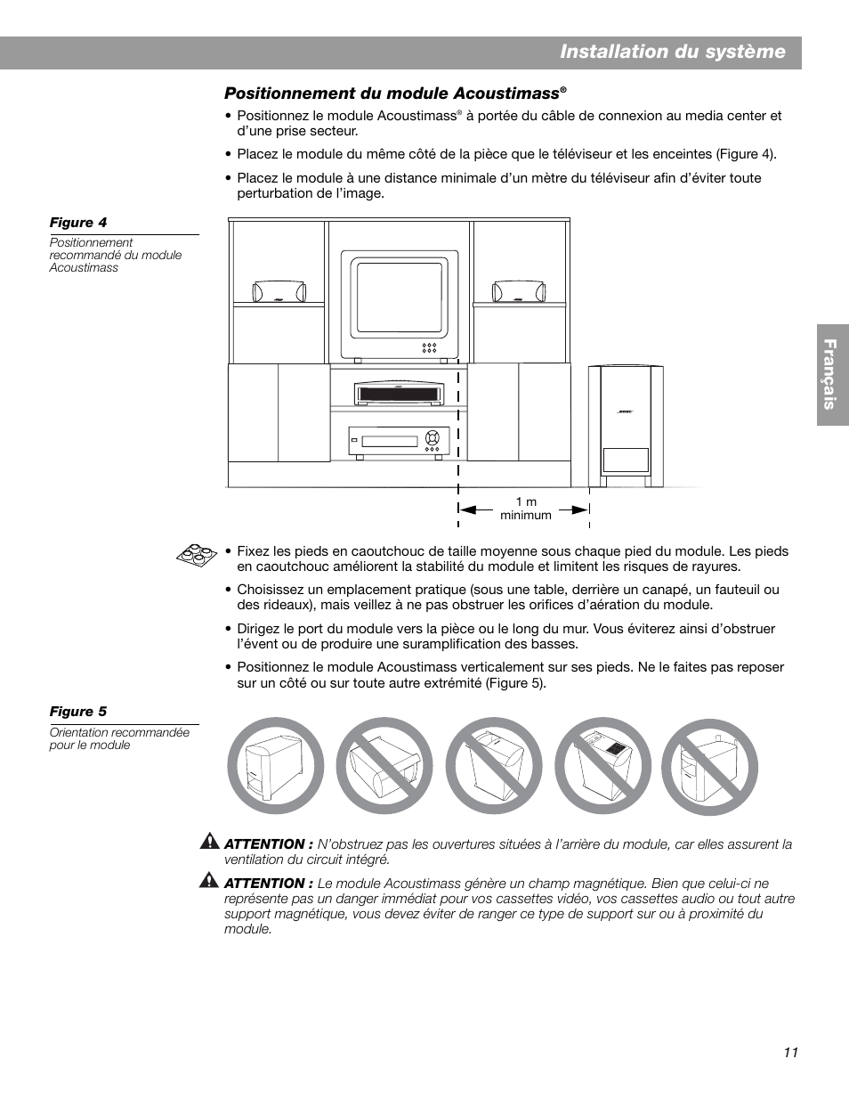 Installation du système | Bose 3.2.1 GS Series II User Manual | Page 123 / 180