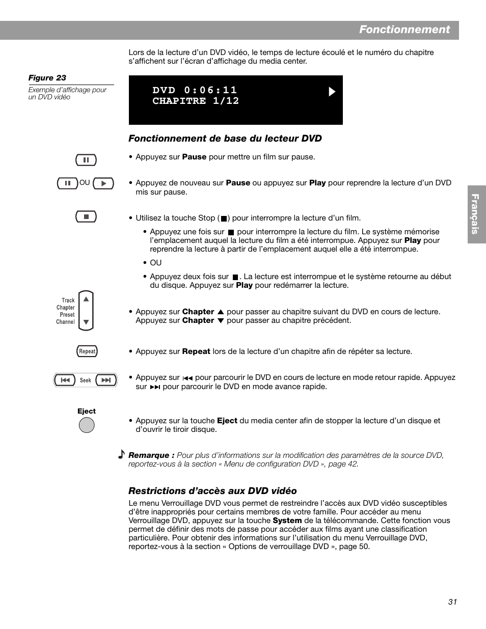 Fonctionnement | Bose 3.2.1 GS Series II User Manual | Page 143 / 180