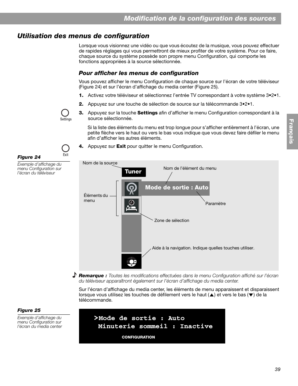 Mode de sortie : auto minuterie sommeil : inactive | Bose 3.2.1 GS Series II User Manual | Page 151 / 180