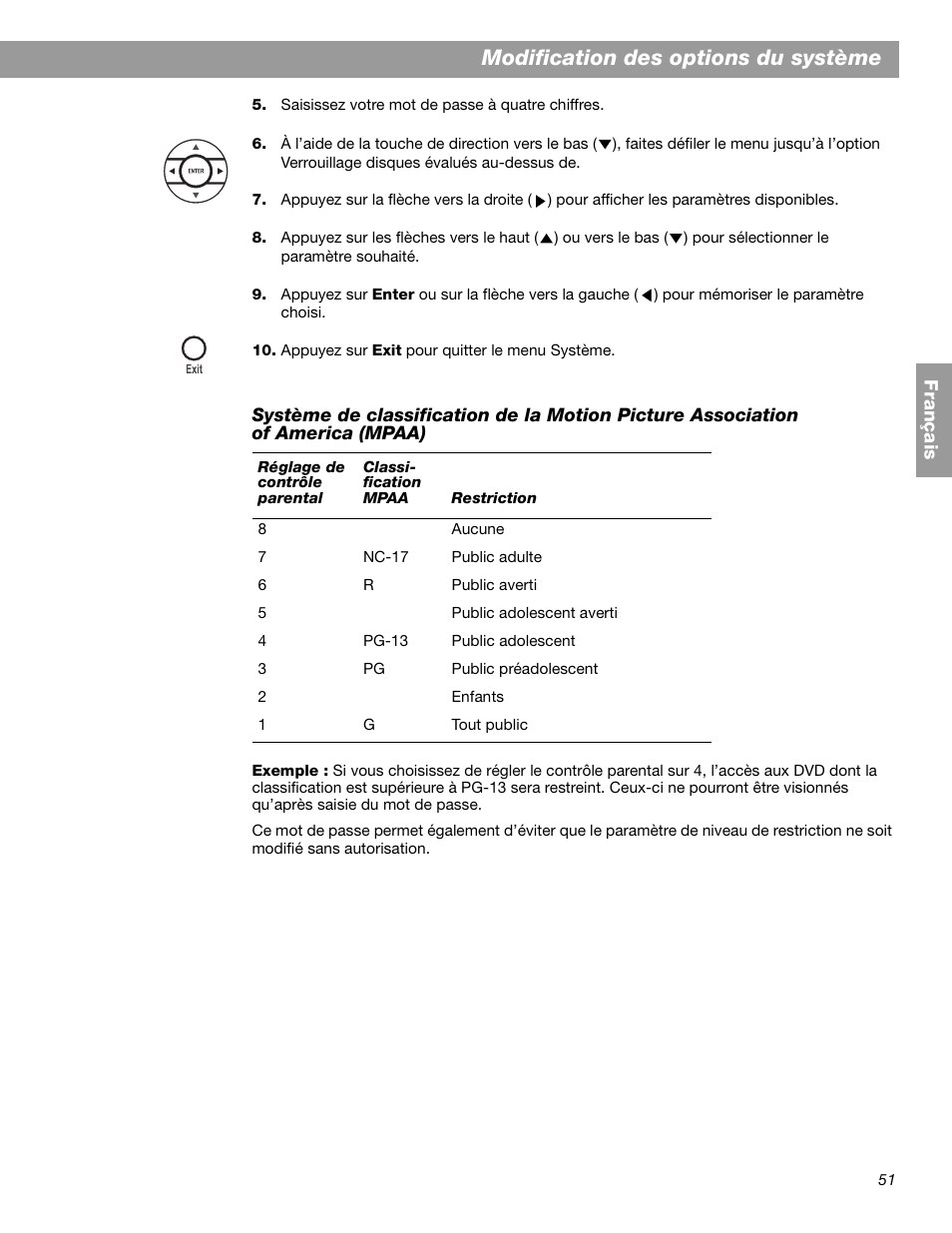 Modification des options du système | Bose 3.2.1 GS Series II User Manual | Page 163 / 180