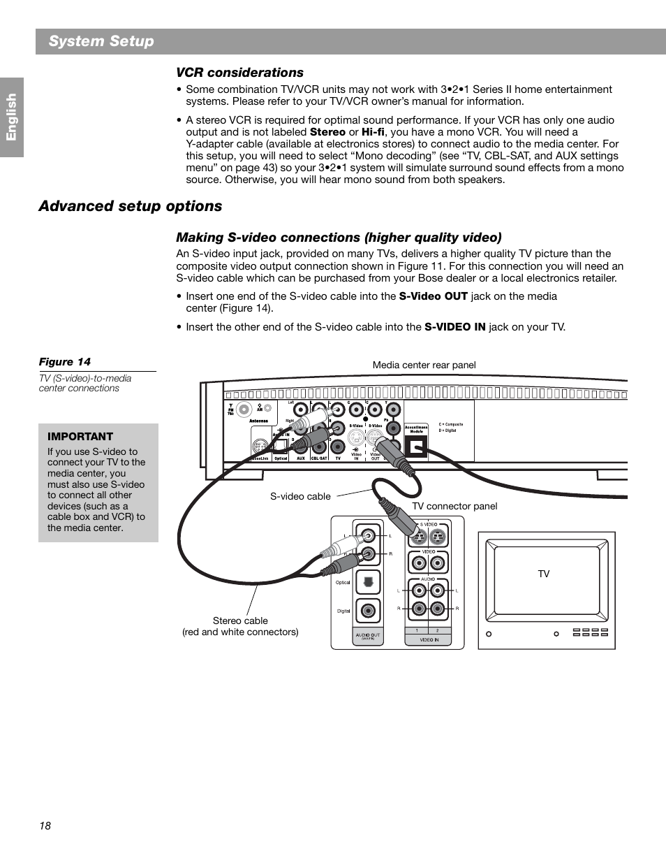System setup, Advanced setup options | Bose 3.2.1 GS Series II User Manual | Page 18 / 180