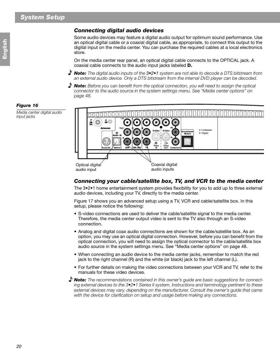 System setup | Bose 3.2.1 GS Series II User Manual | Page 20 / 180
