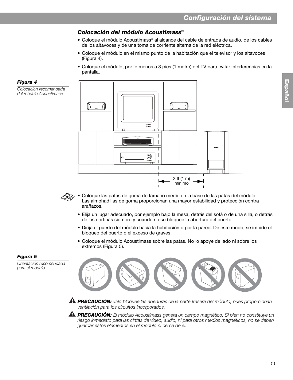 Configuración del sistema | Bose 3.2.1 GS Series II User Manual | Page 67 / 180