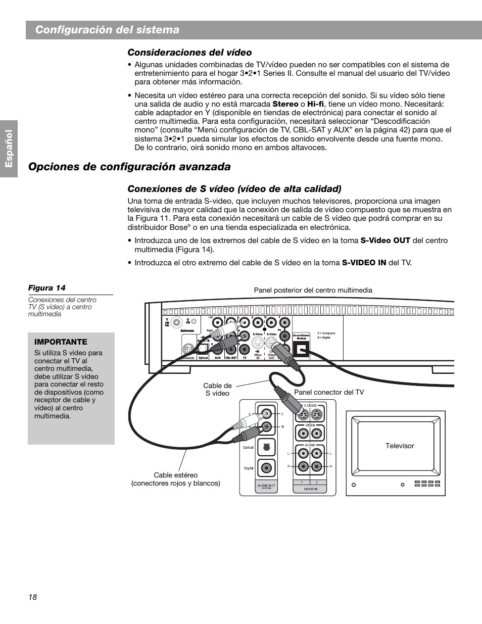 Configuración del sistema, Opciones de configuración avanzada | Bose 3.2.1 GS Series II User Manual | Page 74 / 180