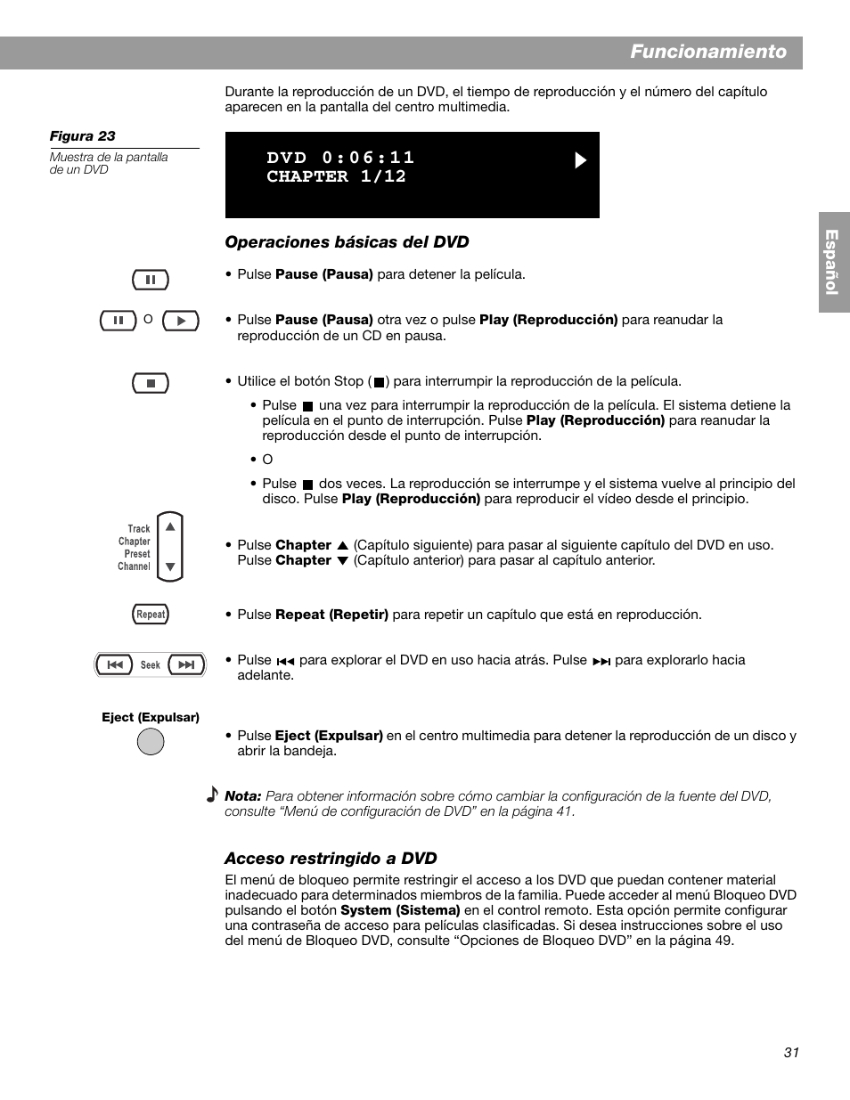 Funcionamiento | Bose 3.2.1 GS Series II User Manual | Page 87 / 180