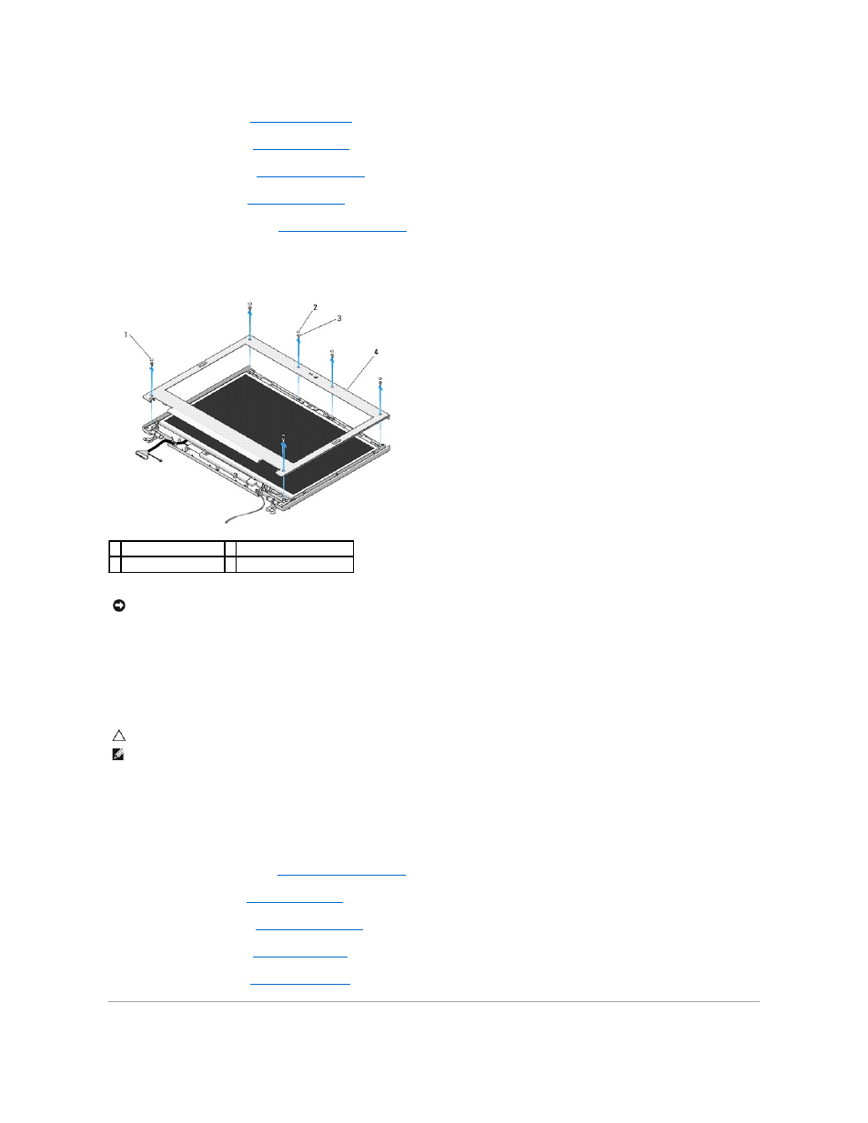 Replacing the display bezel | Dell Vostro 1310 (Early 2008) User Manual | Page 17 / 65