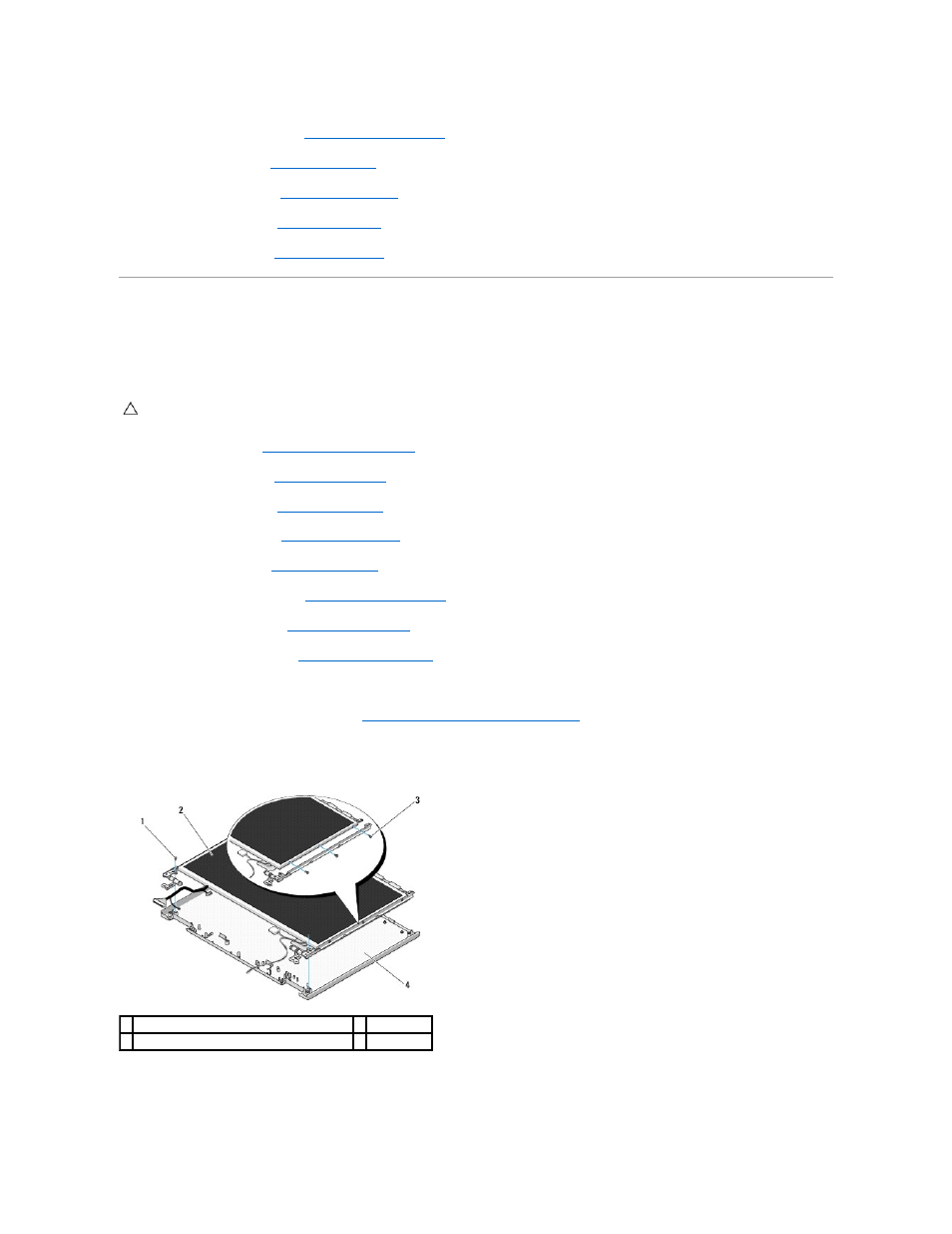 Display panel, Removing the display panel, Replacing the display panel | Dell Vostro 1310 (Early 2008) User Manual | Page 19 / 65