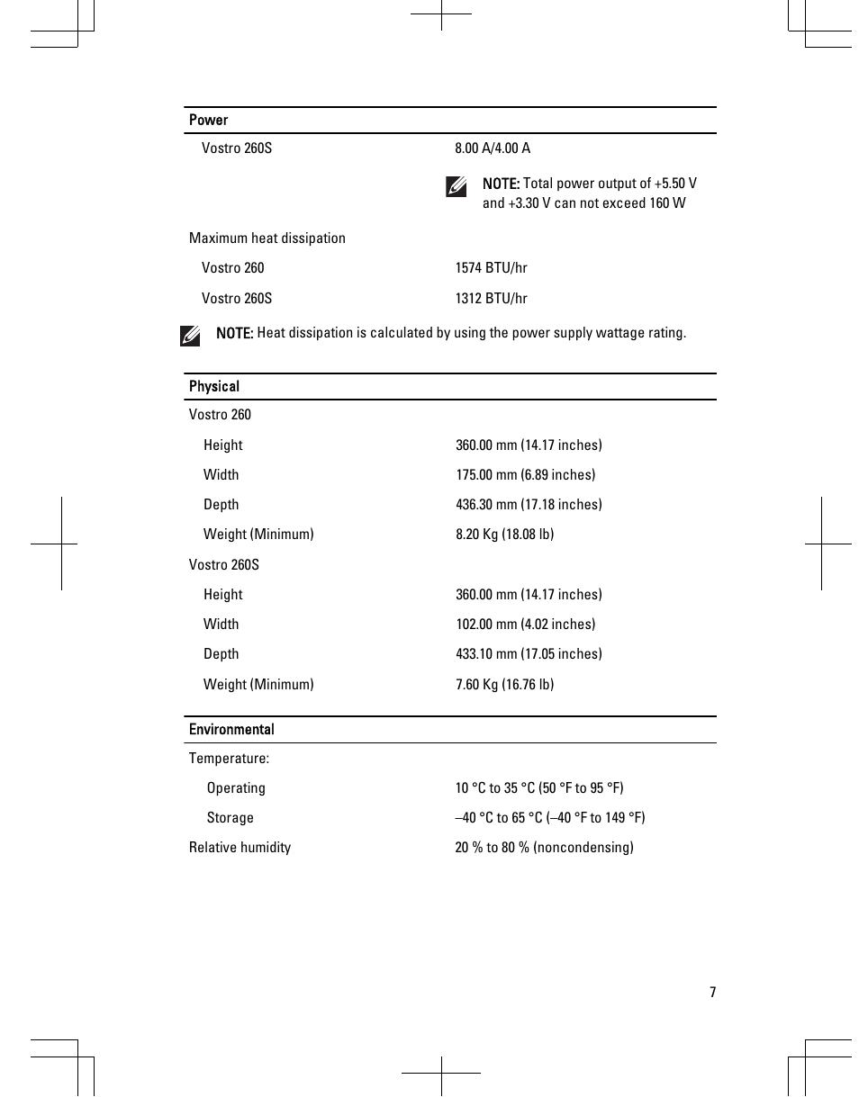 Dell Vostro 260s (Mid 2011) User Manual | Page 7 / 8