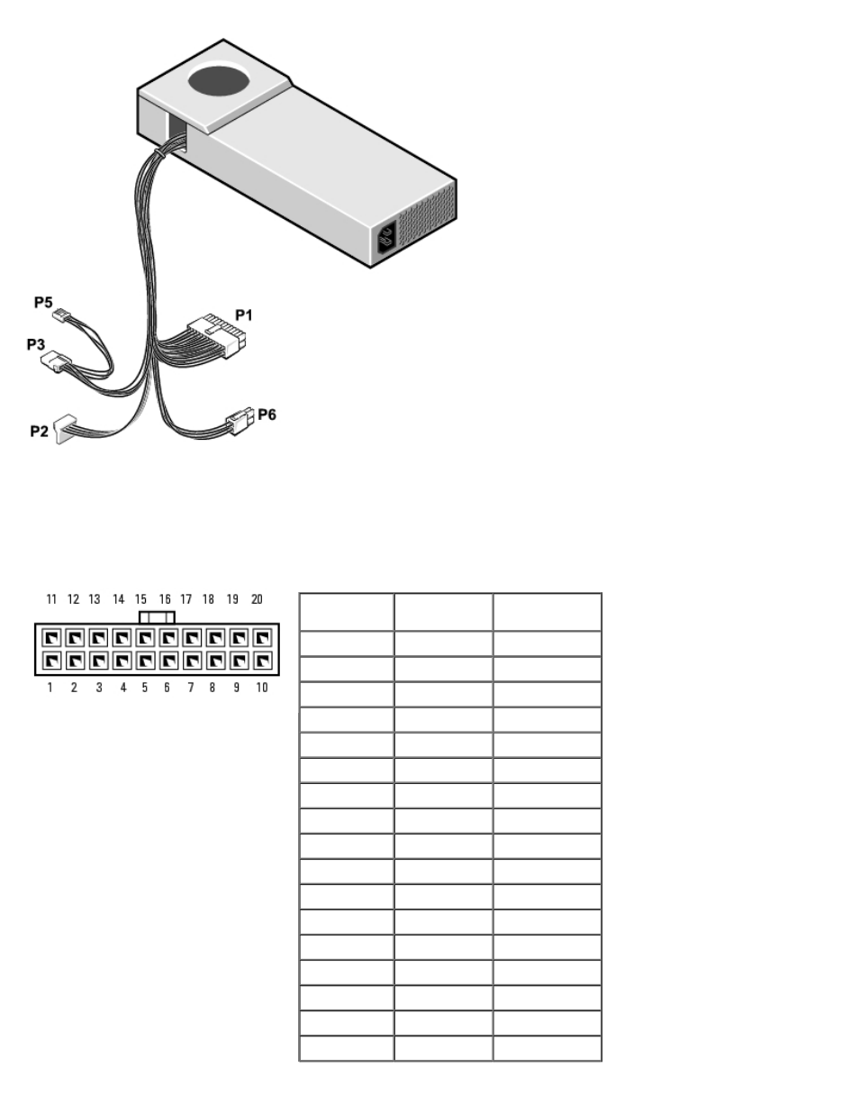 Dc power connector p1 | Dell OptiPlex GX280 User Manual | Page 104 / 364