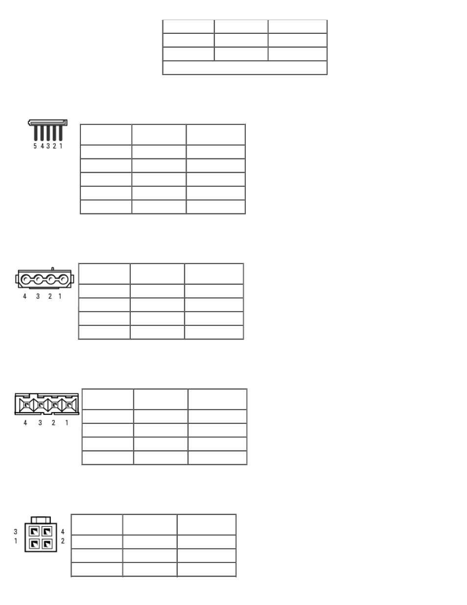 Dc power connector p2, Dc power connector p3, Dc power connector p5 | Dc power connector p6 | Dell OptiPlex GX280 User Manual | Page 105 / 364