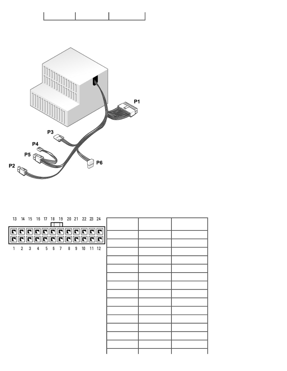 Desktop power supply dc connector pin assignments, Dc power connector p1 | Dell OptiPlex GX280 User Manual | Page 106 / 364