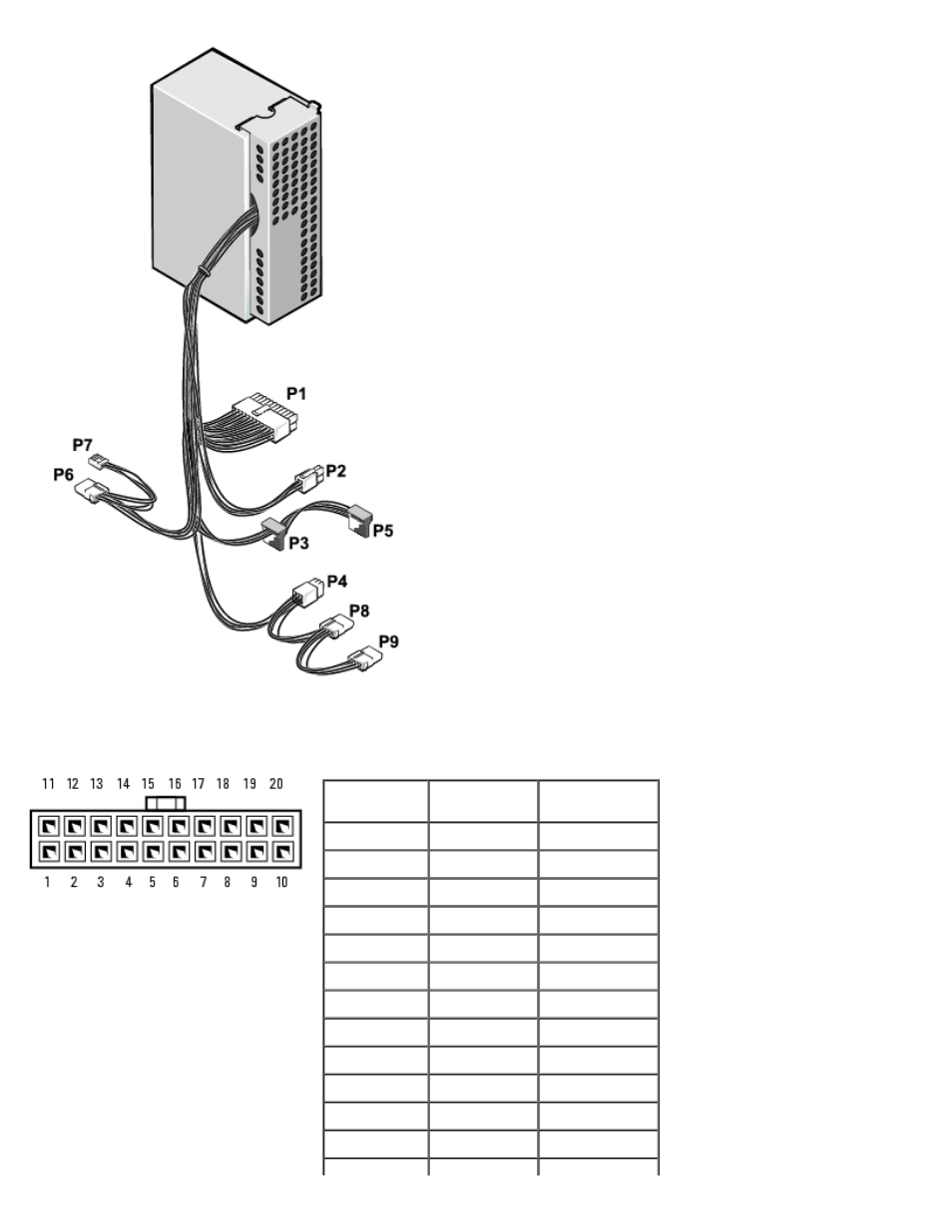 Dc power connector p1 | Dell OptiPlex GX280 User Manual | Page 111 / 364