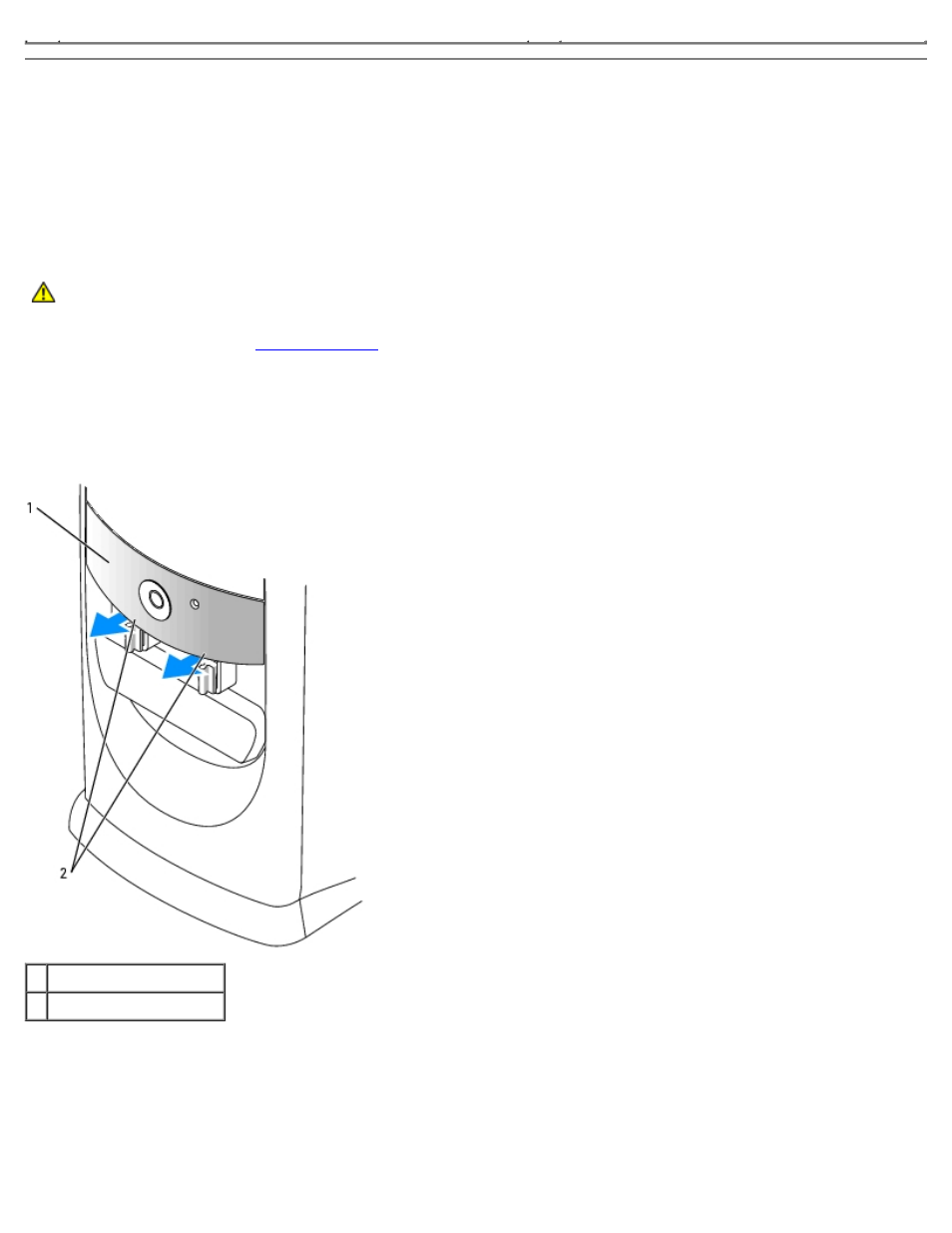 Front-panel door and hinge arms, Reattaching the hinge arms | Dell OptiPlex GX280 User Manual | Page 285 / 364