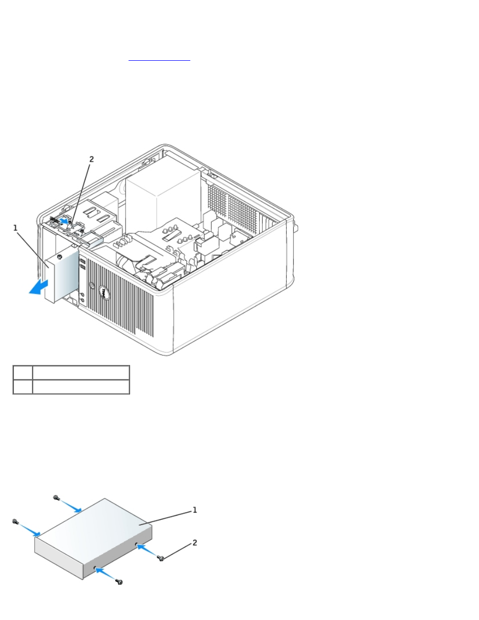 Removing the floppy drive, Installing the floppy drive | Dell OptiPlex GX280 User Manual | Page 343 / 364