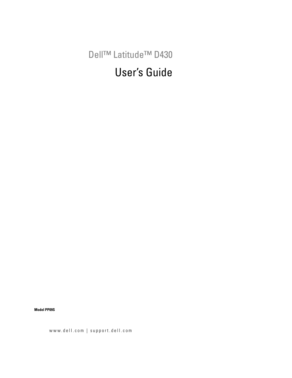 Dell Latitude D430 (Mid 2007) User Manual | 150 pages