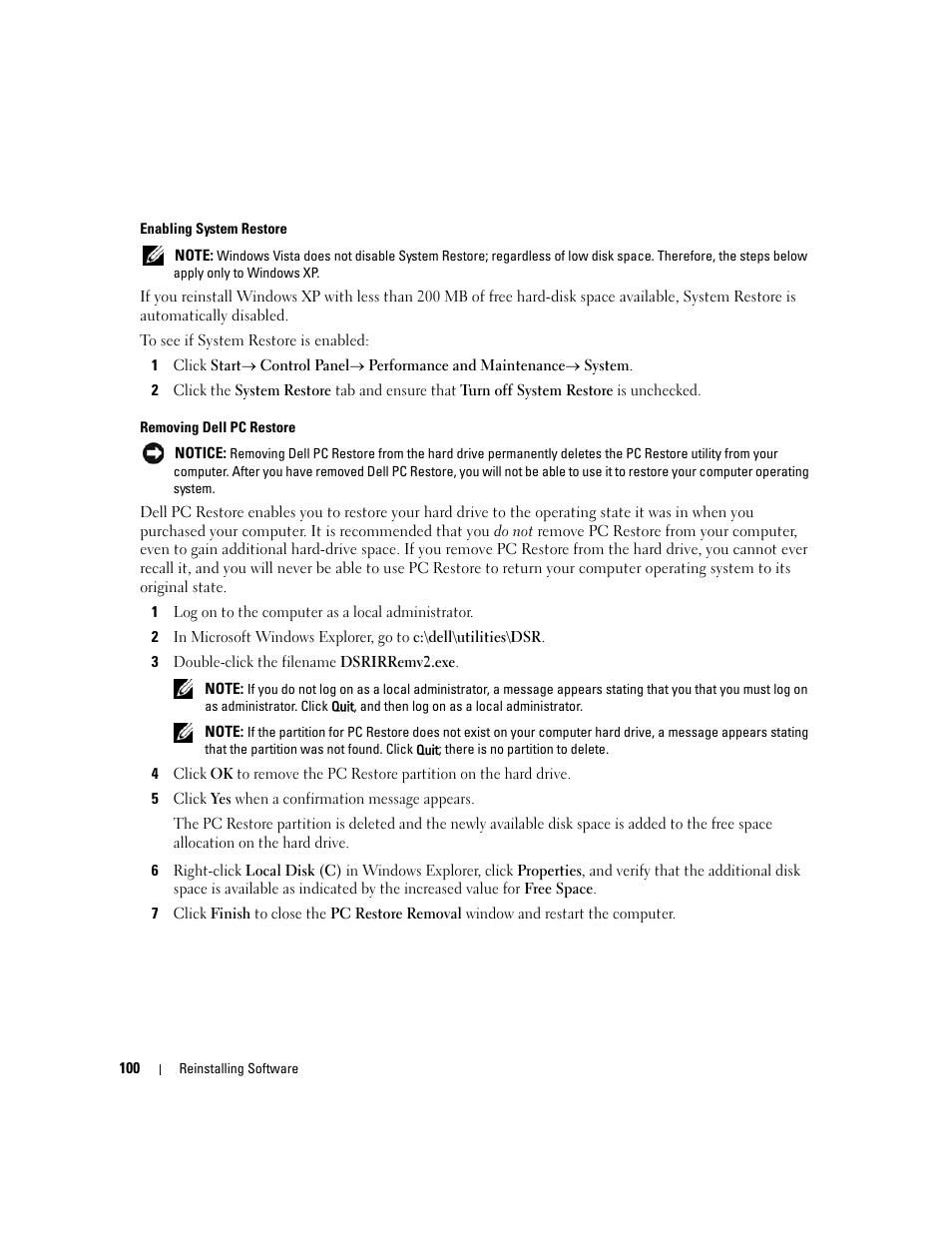 Dell Latitude D430 (Mid 2007) User Manual | Page 100 / 150