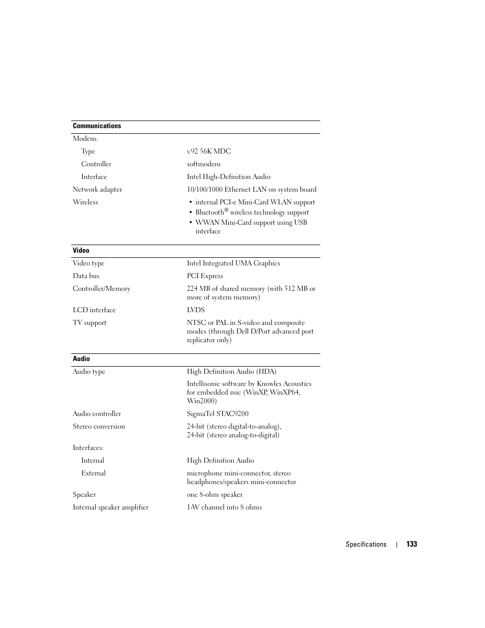 Dell Latitude D430 (Mid 2007) User Manual | Page 133 / 150
