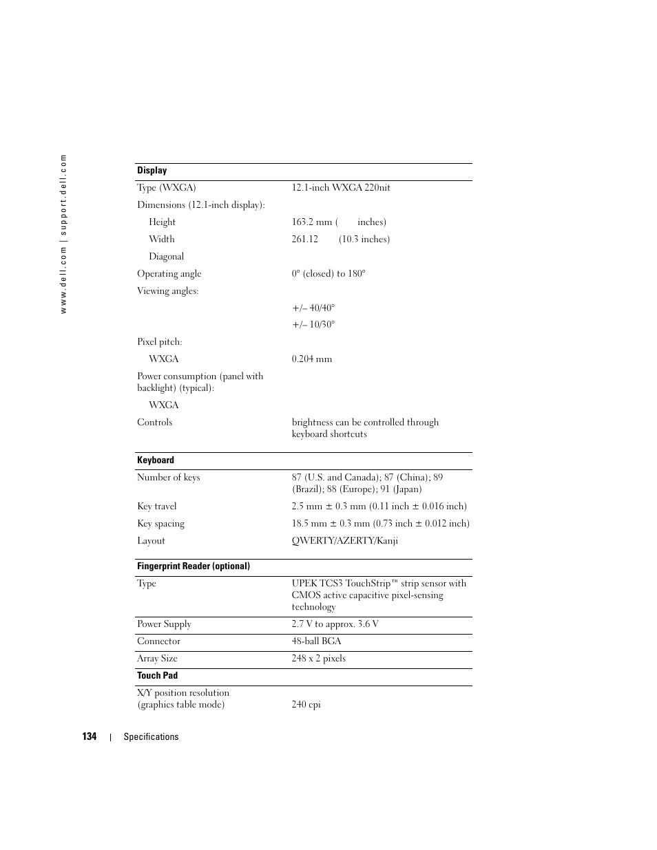 Dell Latitude D430 (Mid 2007) User Manual | Page 134 / 150