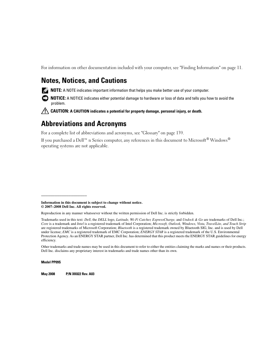 Abbreviations and acronyms | Dell Latitude D430 (Mid 2007) User Manual | Page 2 / 150