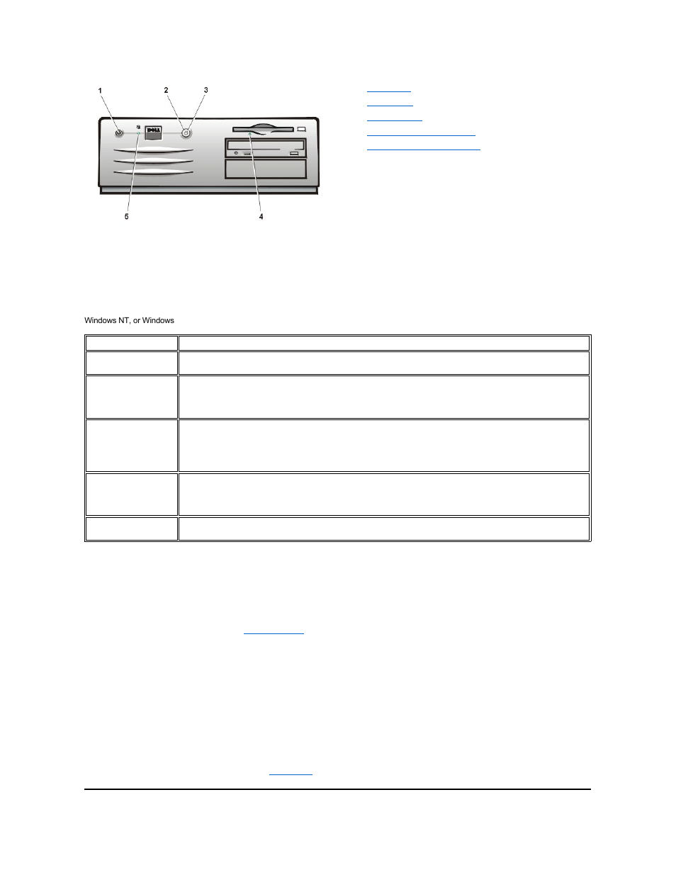 Diskette drive access indicator, Power button, Reset button | Hard-disk drive access indicator, Power indicator, Cover release button | Dell Precision 220 User Manual | Page 76 / 100