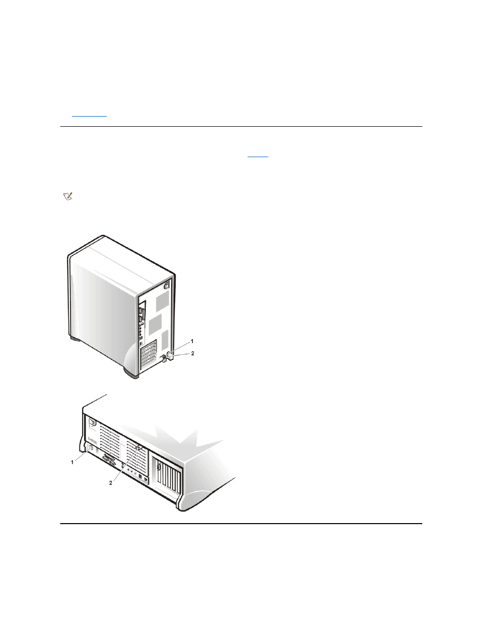 Security cable slot and padlock ring, Using the system password feature, Chassis intrusion | Padlock ring | Dell Precision 220 User Manual | Page 77 / 100