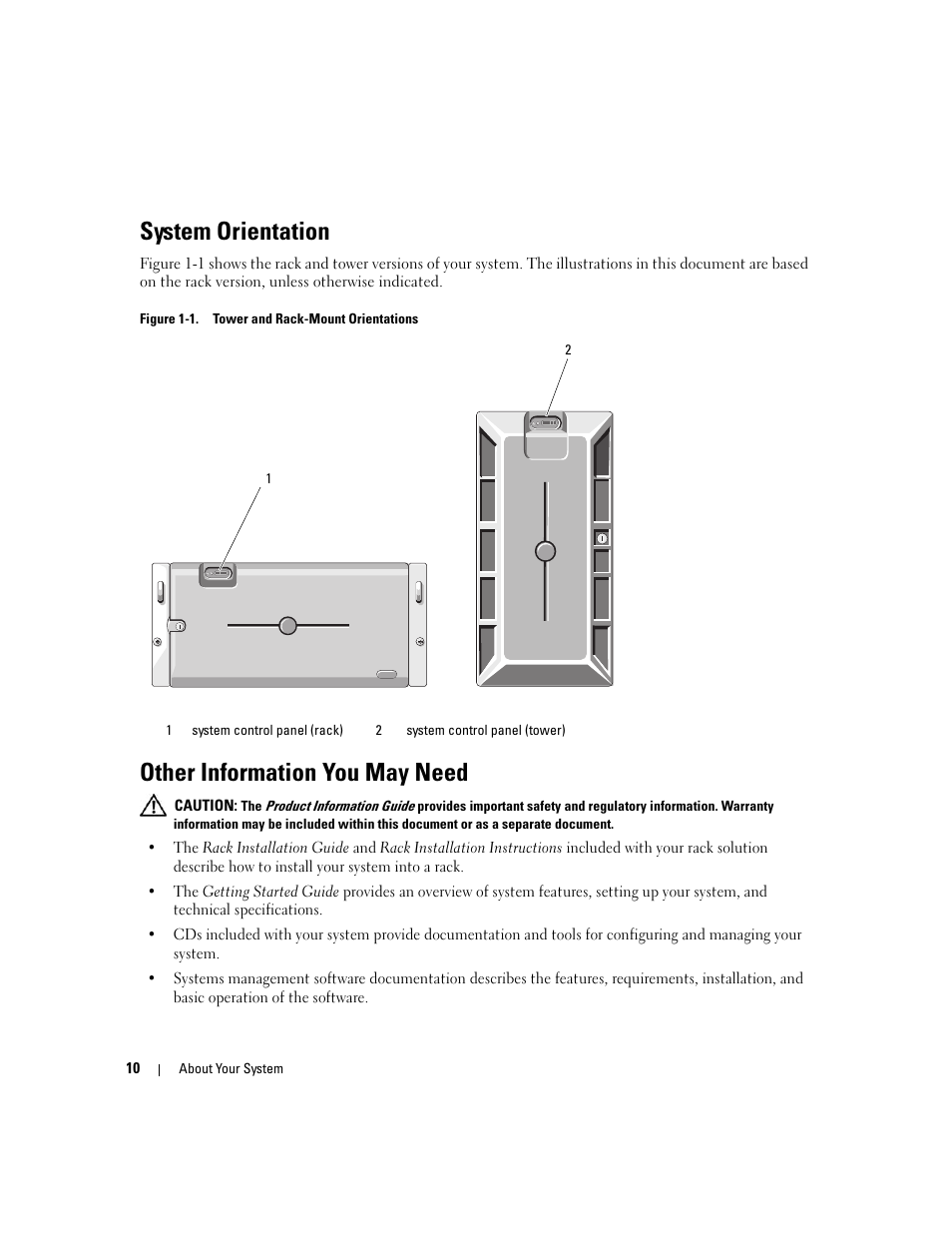 System orientation, Other information you may need | Dell PowerEdge 2900 User Manual | Page 10 / 182