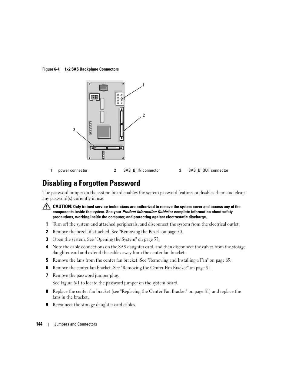 Disabling a forgotten password | Dell PowerEdge 2900 User Manual | Page 144 / 182