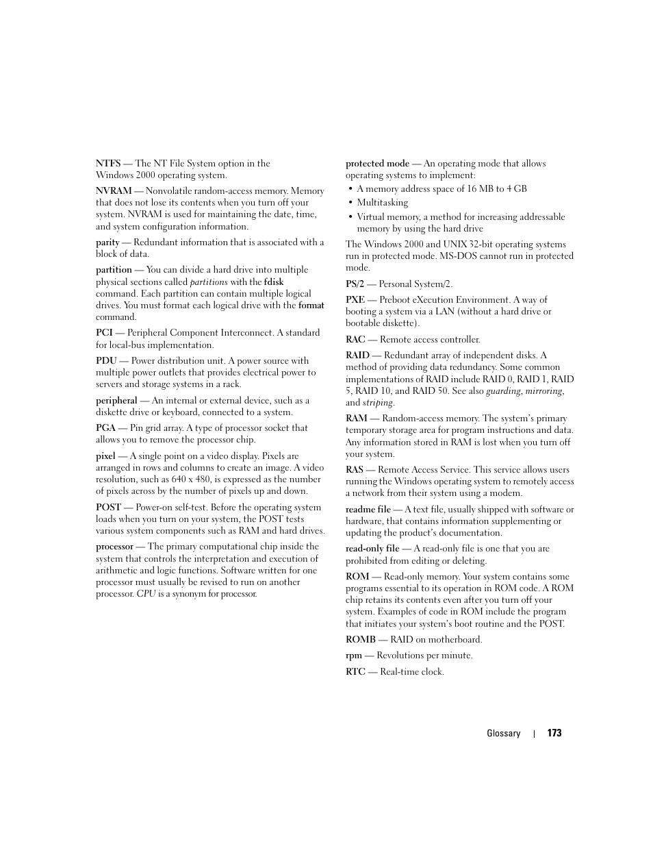 Dell PowerEdge 2900 User Manual | Page 173 / 182