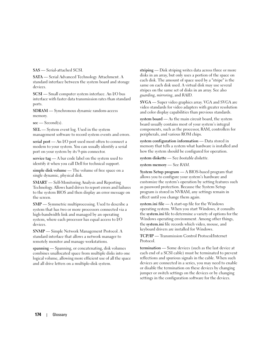 Dell PowerEdge 2900 User Manual | Page 174 / 182