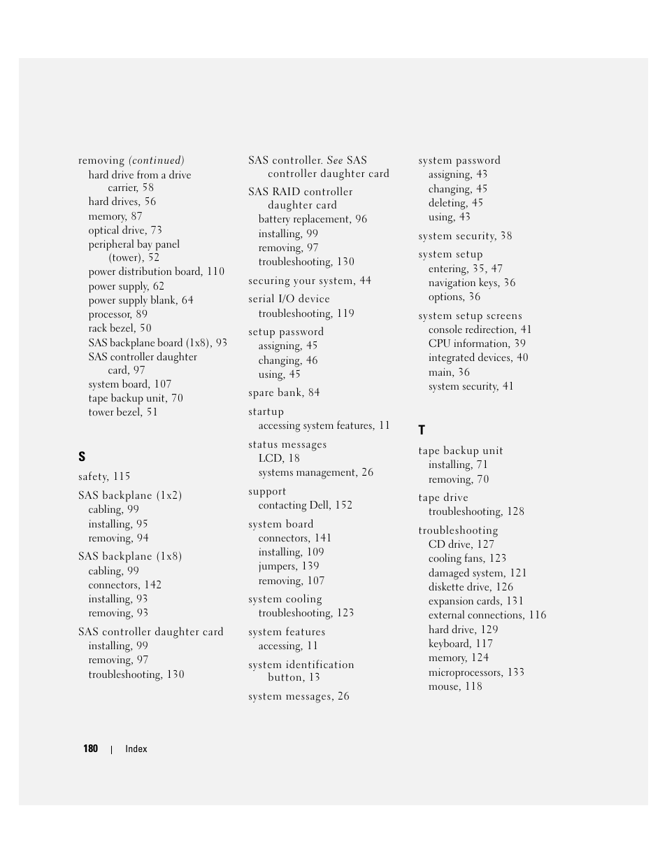 Dell PowerEdge 2900 User Manual | Page 180 / 182