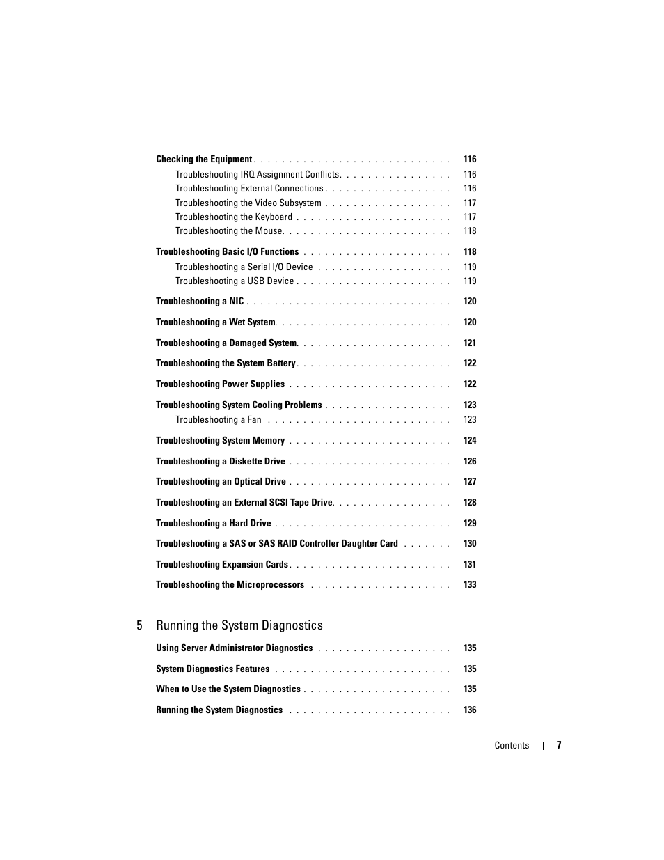 5running the system diagnostics | Dell PowerEdge 2900 User Manual | Page 7 / 182