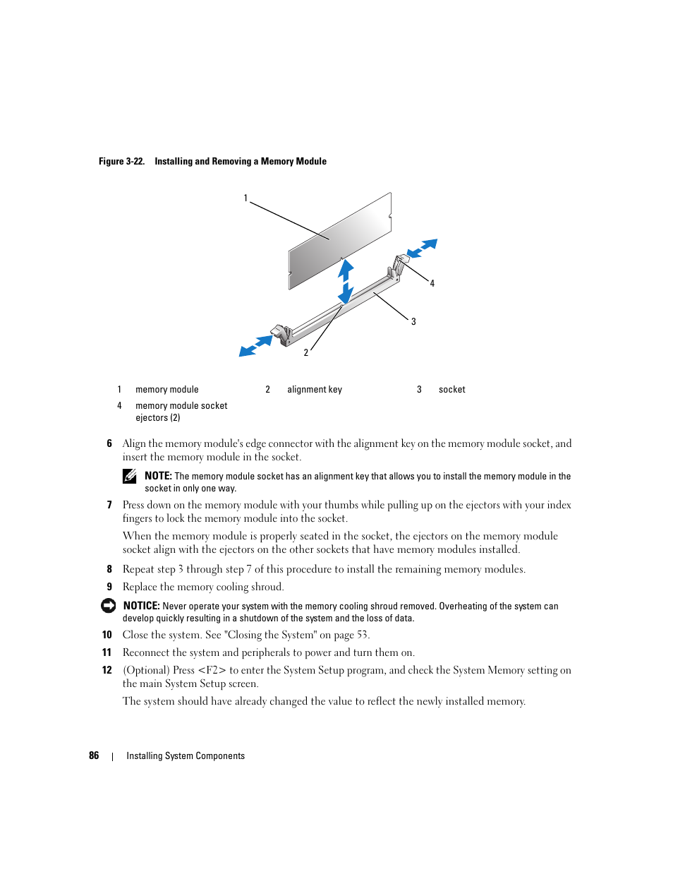 Et down and out, as shown in figure 3-22 | Dell PowerEdge 2900 User Manual | Page 86 / 182