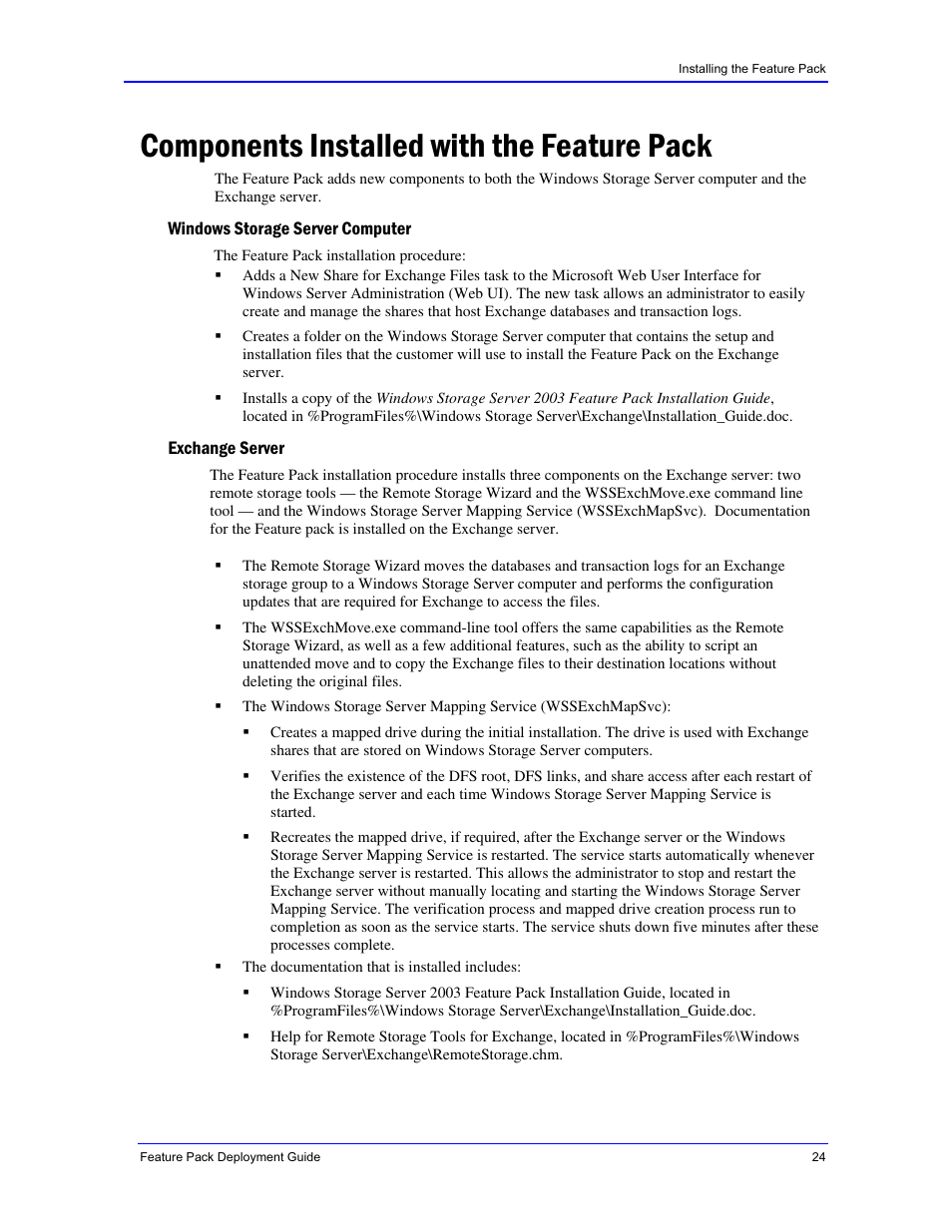 Components installed with the feature pack | Dell PowerVault 745N User Manual | Page 24 / 73