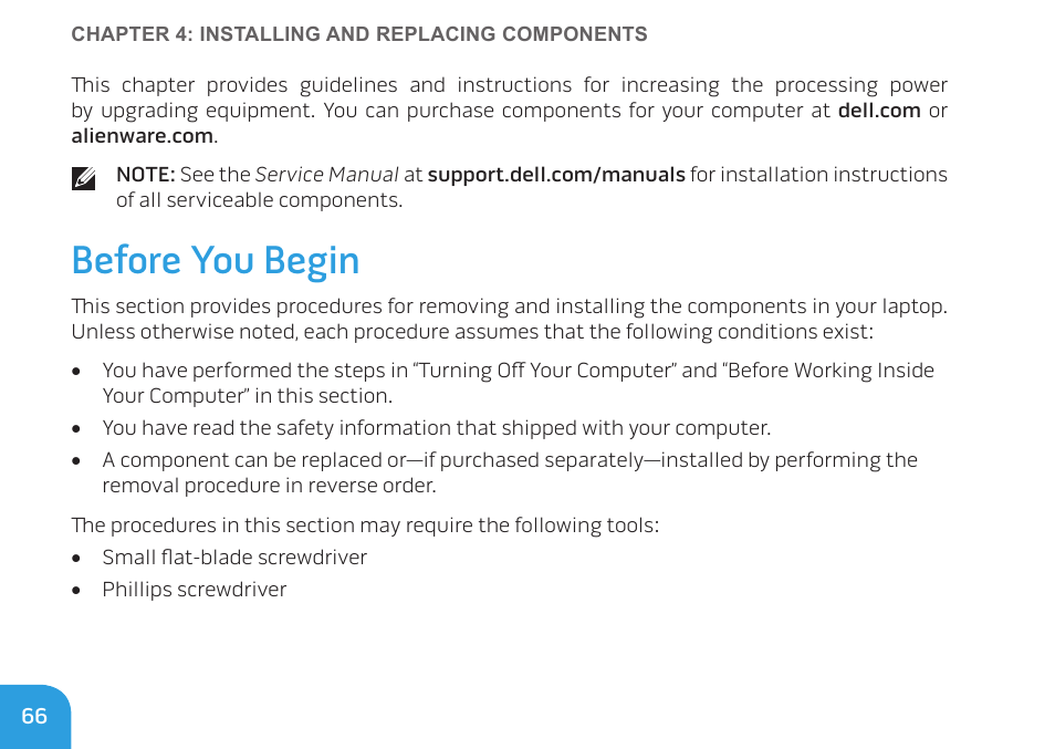 Before you begin | Dell Alienware M14x (Early 2011) User Manual | Page 68 / 122