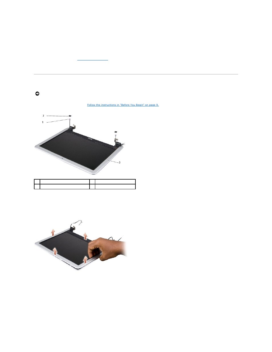 Replacing the display bezel | Dell Inspiron 1210 (Late 2008) User Manual | Page 15 / 38