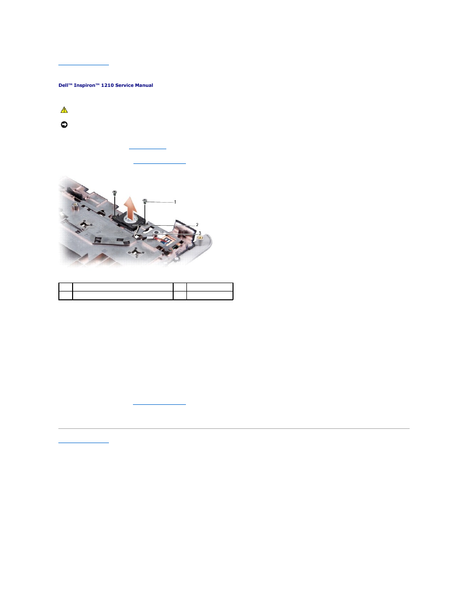 Replacing the speaker | Dell Inspiron 1210 (Late 2008) User Manual | Page 34 / 38