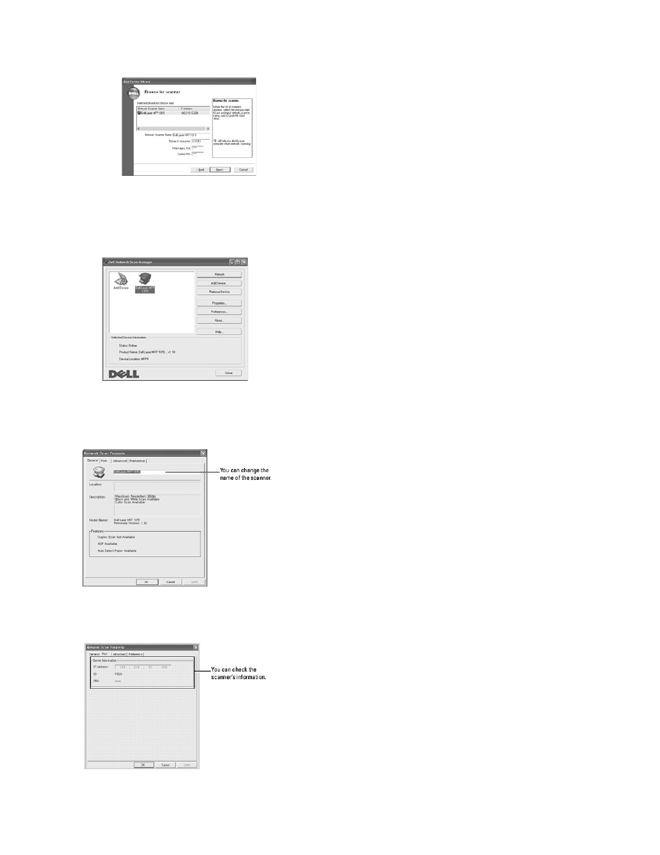 Setting the properties, General page, Server page | Dell 1815dn Multifunction Mono Laser Printer User Manual | Page 106 / 148
