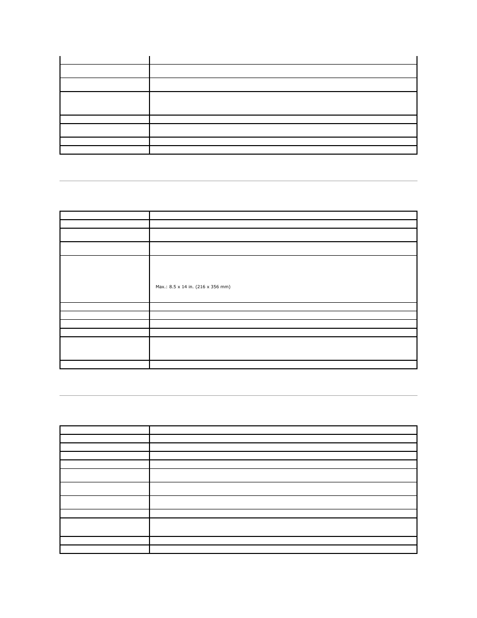 Multi-function printer specifications, Facsimile specifications | Dell 1815dn Multifunction Mono Laser Printer User Manual | Page 128 / 148