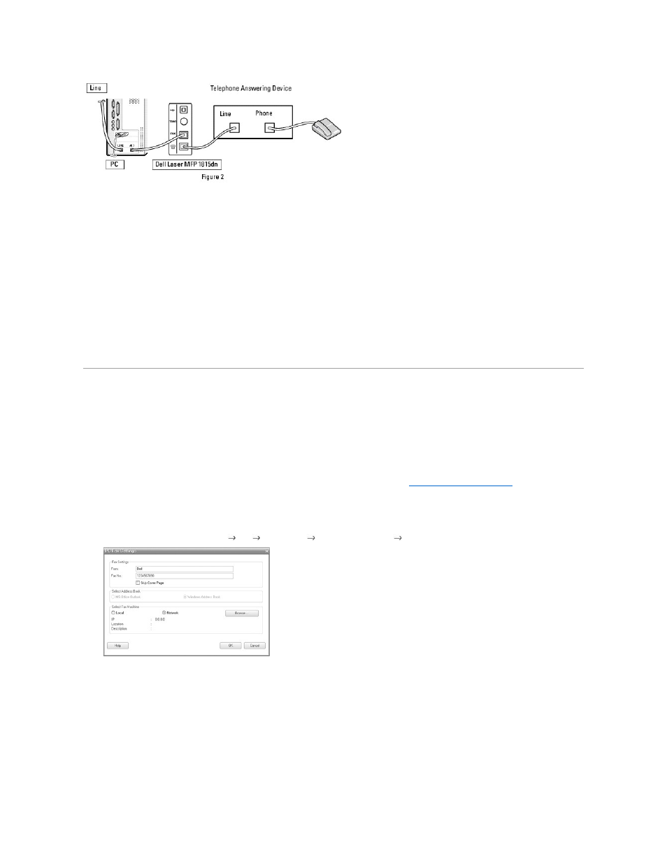 Sending a fax from a pc, Installing pc-fax software, Customizing fax settings | Sending a fax from your pc | Dell 1815dn Multifunction Mono Laser Printer User Manual | Page 39 / 148