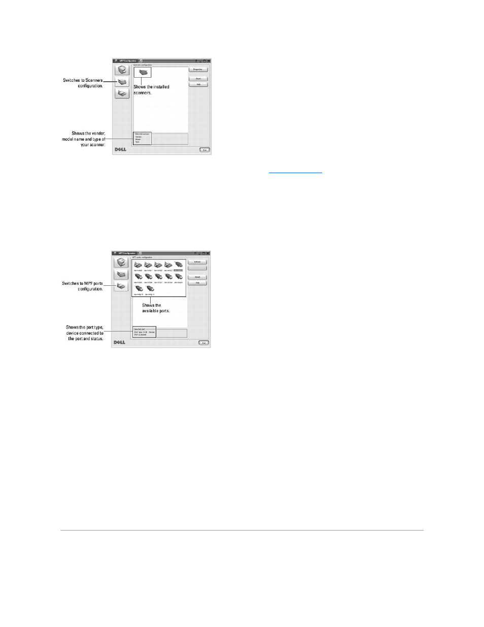 Configuring printer properties, Mfp ports configuration | Dell 1815dn Multifunction Mono Laser Printer User Manual | Page 49 / 148