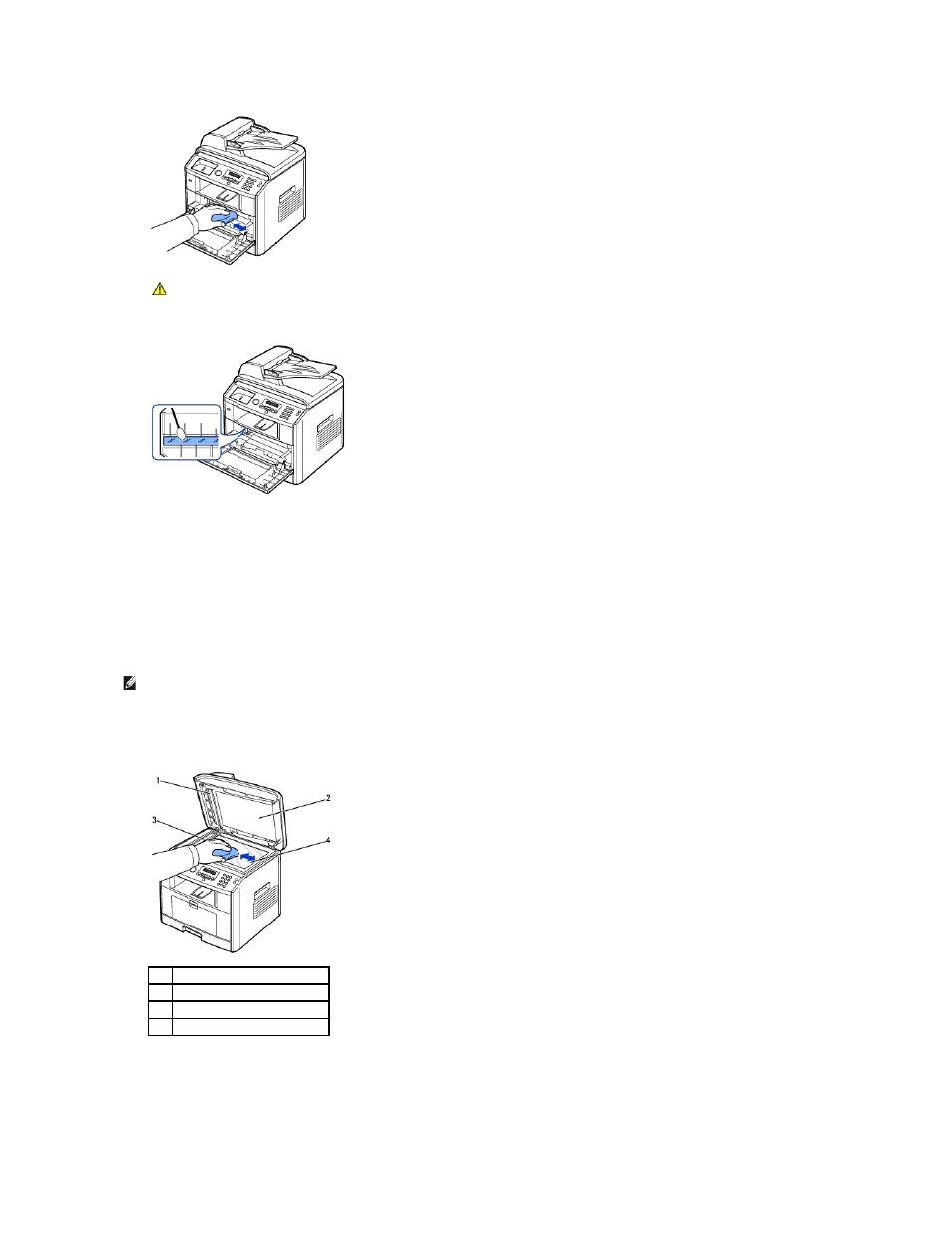 Cleaning the scanner | Dell 1815dn Multifunction Mono Laser Printer User Manual | Page 62 / 148