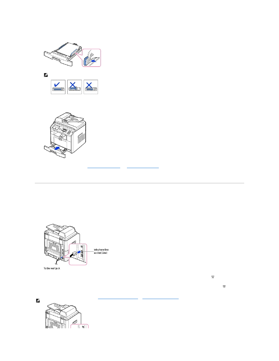 Making connections, Connecting the telephone line | Dell 1815dn Multifunction Mono Laser Printer User Manual | Page 7 / 148