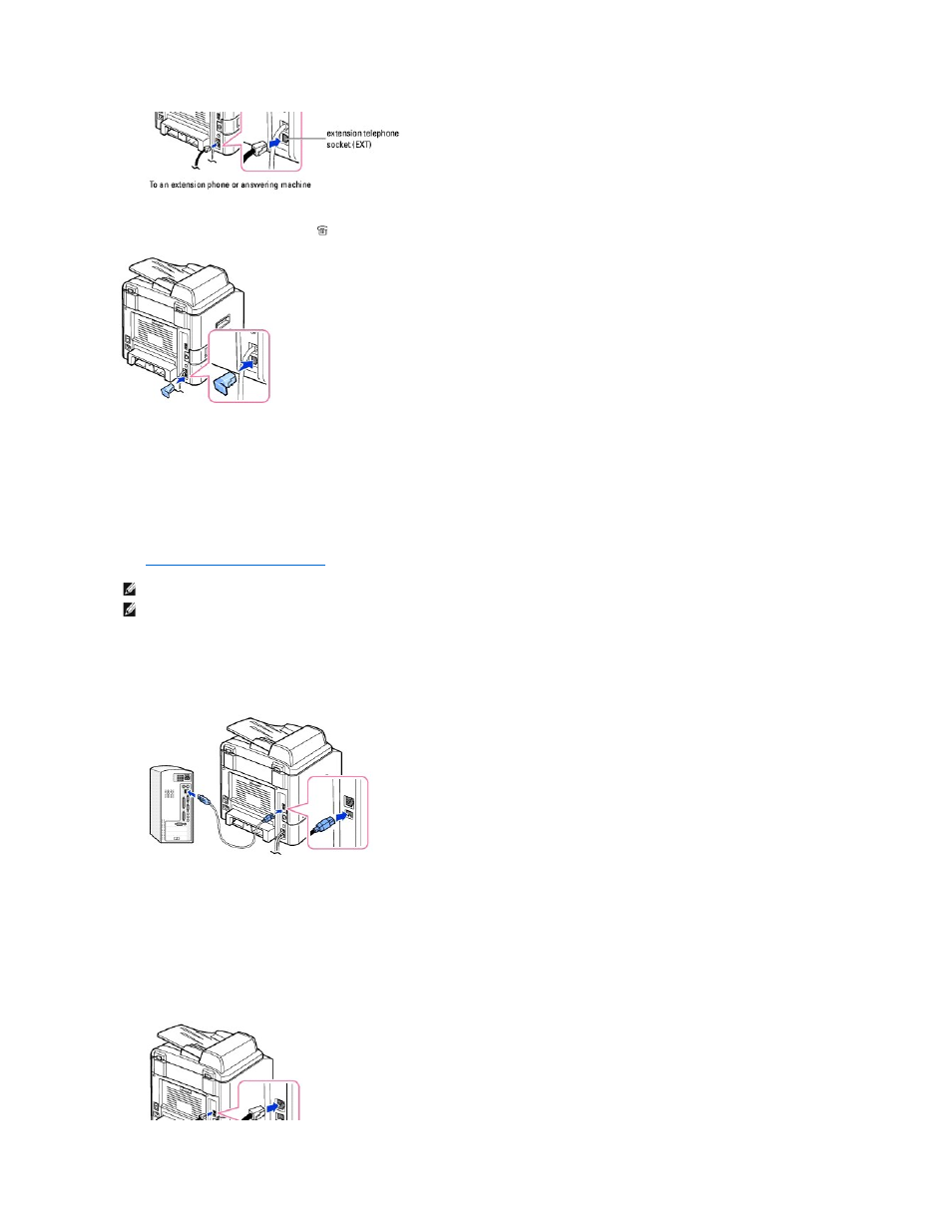 Connecting the printer cable | Dell 1815dn Multifunction Mono Laser Printer User Manual | Page 8 / 148