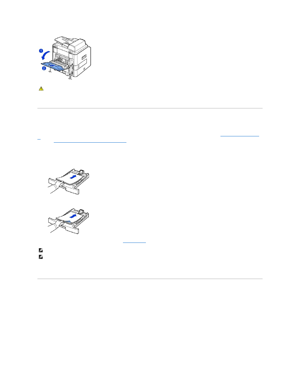 Loading print media in the paper tray, Using the bypass tray, For detailed loading instructions | Dell 1815dn Multifunction Mono Laser Printer User Manual | Page 86 / 148